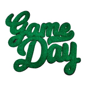 Green Game Day Chenille Patch, Game Day Large Patches, Iron On Patch, T-Shirt patch, Heat Transfer Patch