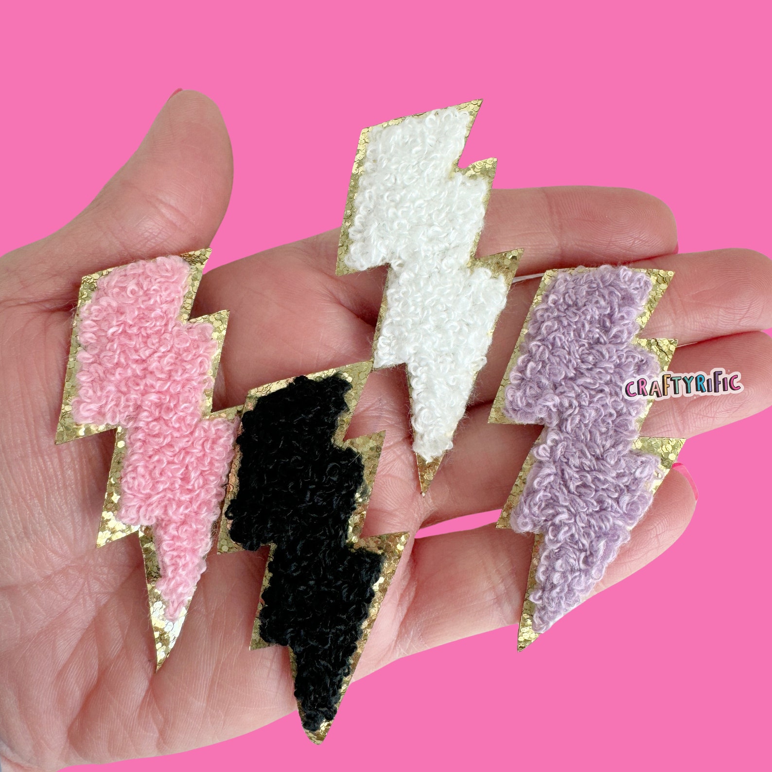 Lightning Bolt Chenille Patcch, Iron on Patch for Hats and Bags, Patch ...