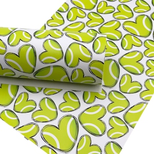 Tennis Heart Custom Print Faux Leather Sheet