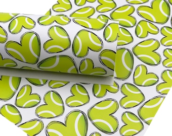Tennis Heart Custom Print Faux Leather Sheet