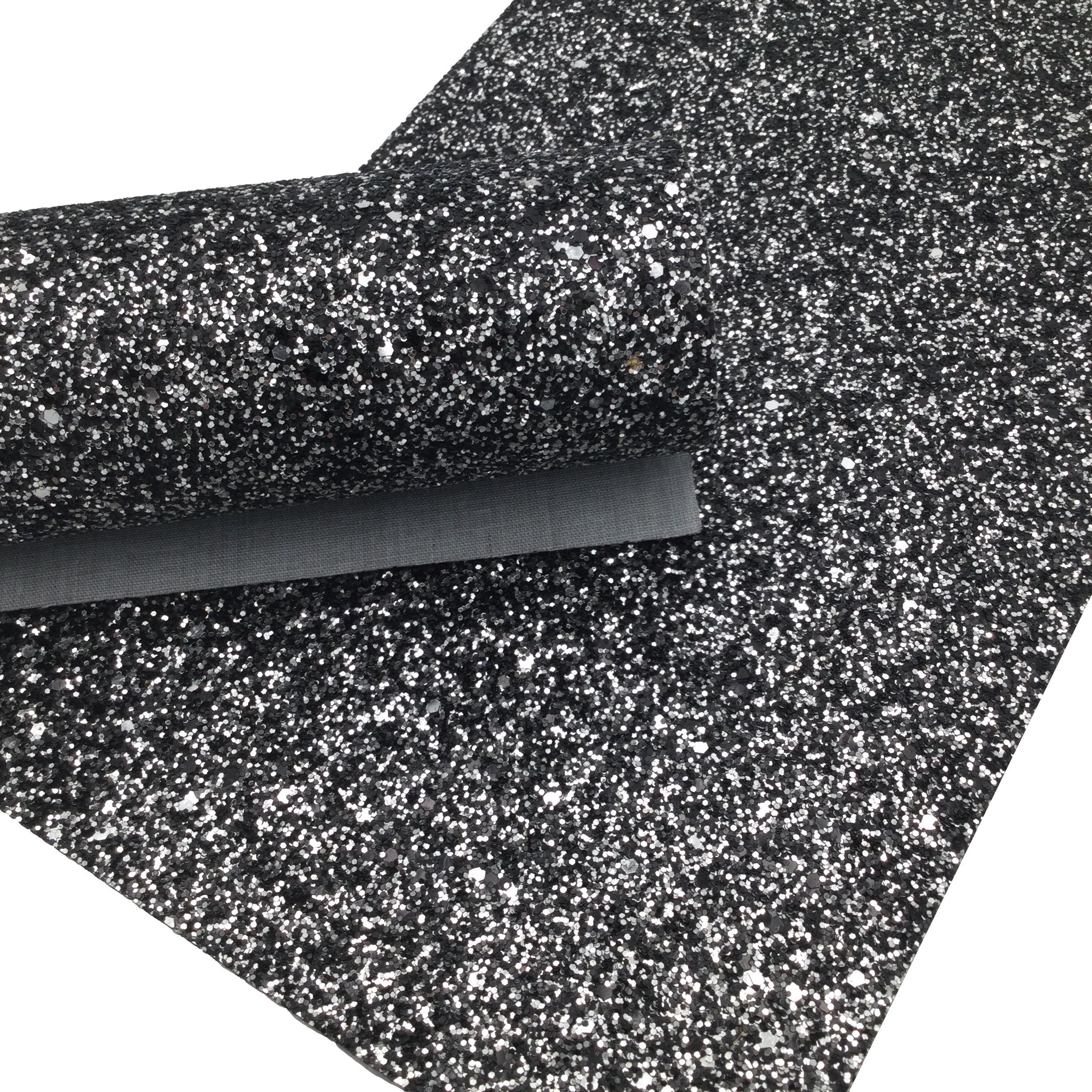 BLACK DIAMOND Chunky Glitter Canvas Sheets, Glitter Fabric Sheet, Gli…