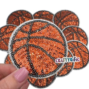 Basketball Sequin Patch, Trucker Hat Patches, Game Day Patch Patch, Trendy Patch, Sequin Patch, Embroidery Patch, Iron on Patch