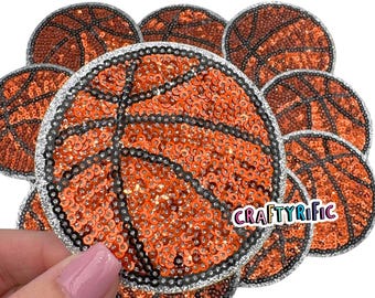 Basketball Sequin Patch, Trucker Hat Patches, Game Day Patch Patch, Trendy Patch, Sequin Patch, Embroidery Patch, Iron on Patch