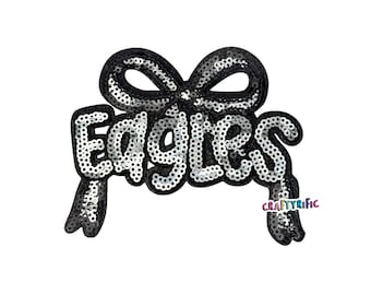 Eagles Sequin Patch, Mascot Patch, Trucker Hat Patch, Game Day Patch, Sequin Patch, Iron On Patch