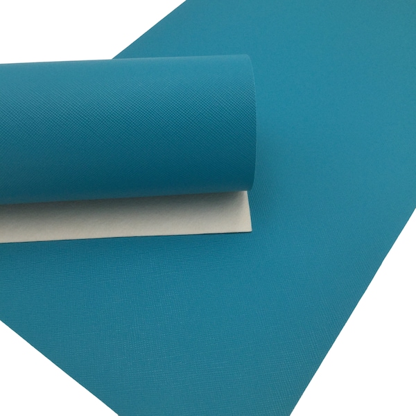 DARK TEAL SAFFIANO Faux Leather Sheets, Saffiano Texture, Leather for Earrings, Fabric Sheet, Textured Leather