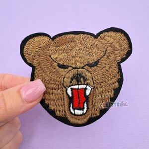 Bear Patch, Mascot Patch, Trucker Hat Patches, Embroidery Patch, Iron on Patch
