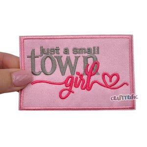 Small Town Girl Patch, Funny Patch, Preppy Pink Patch, Trucker Hat Patches, Snarky Patch, Iron on Patch
