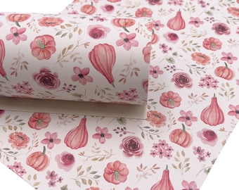 Pumpkin Garden Faux Leather Sheet