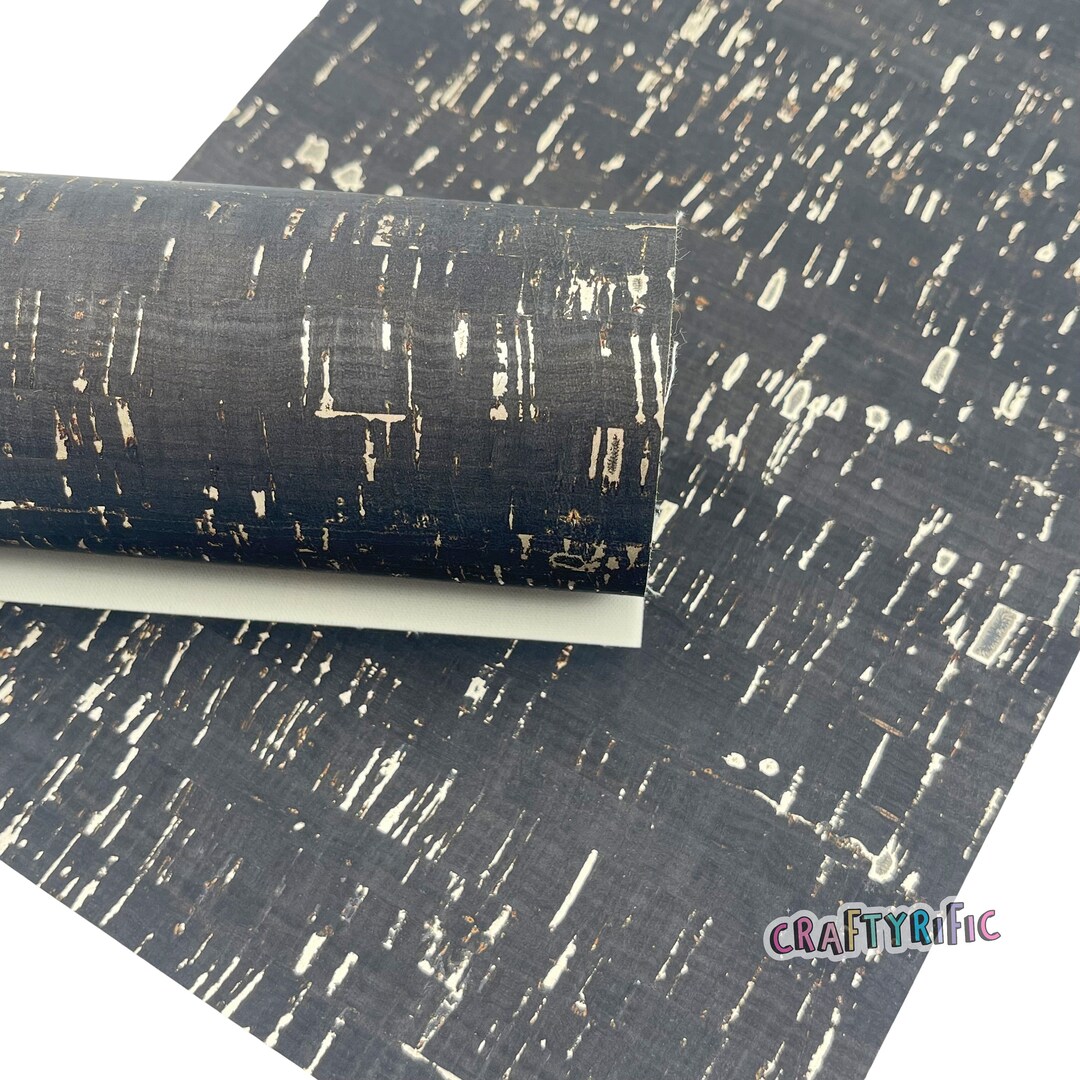 Black Cork Fabric Sheet, .80mm Thick, Cork Sheet, Cork Fabric, Full