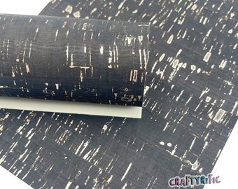 Black Cork Fabric Sheet, .80mm Thick, Cork Sheet, Cork Fabric, Full Sheet