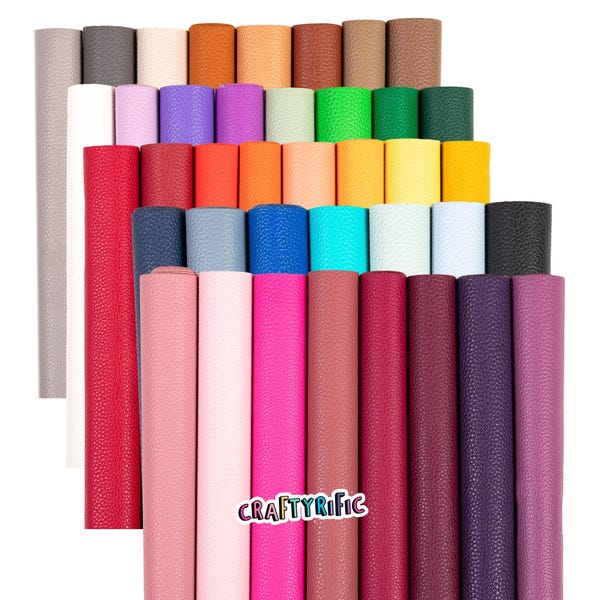 Pebble Faux Leather Mini Roll 12x26" Inch, Continuous Large Leatherette Fabric Cut