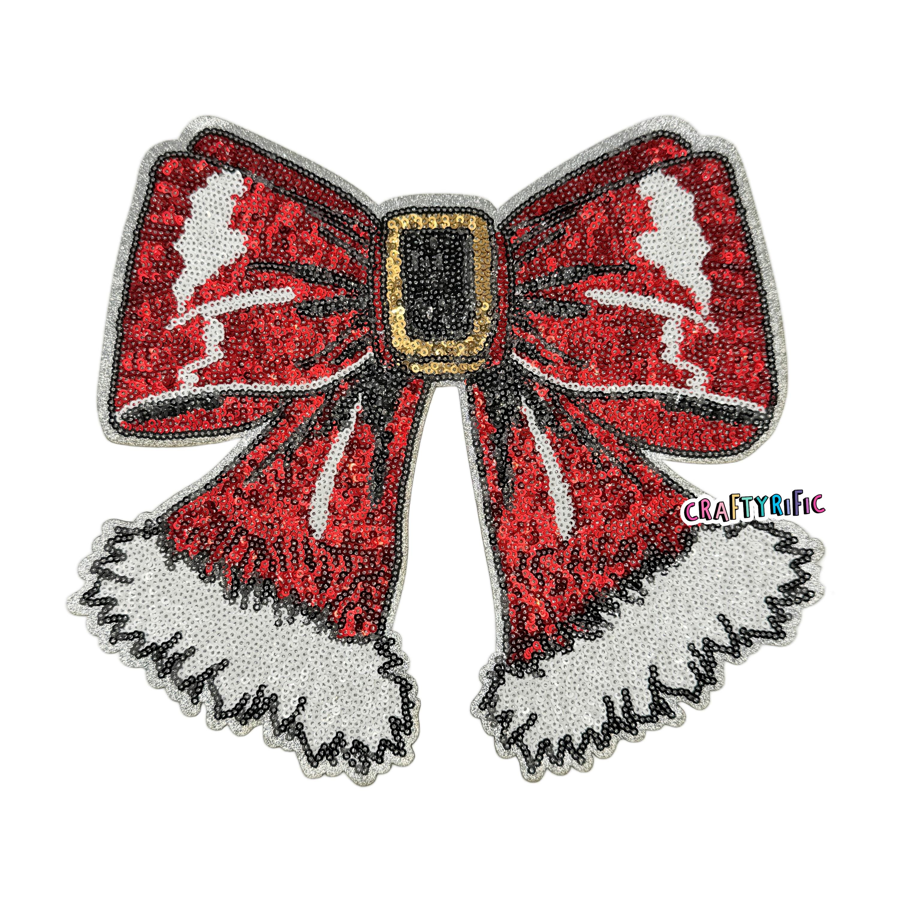 I Love Christmas Sequin Patches - 2.75x1.75 Inch Multi-Color Holiday Appliques For DIY Crafts
