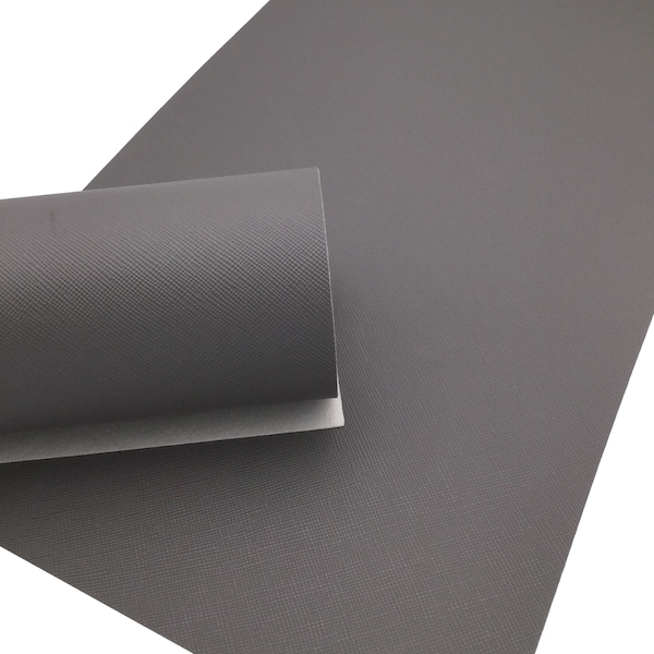 ASH GRAY SAFFIANO Faux Leather Sheets, Saffiano Texture, Leather for Earrings, Fabric Sheet, Textured Leather