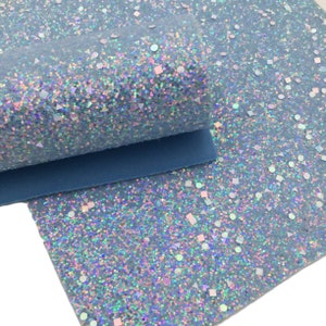 BLUE CANDY CRUSH Chunky Glitter Canvas Sheets, Chunky Glitter Fabric Sheet, Canvas Fabric for Bows - 545