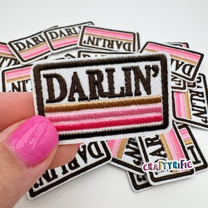 Darlin Patch, Small Patch, Western Patch,  Rodeo Patch, Cowgirl Patch, Trucker Hat Patches, Embroidery Patch, Iron on Patch