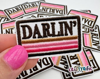 Darlin Patch, Small Patch, Western Patch,  Rodeo Patch, Cowgirl Patch, Trucker Hat Patches, Embroidery Patch, Iron on Patch
