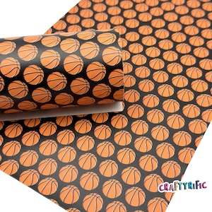 Basketball Faux Leather Sheets, Sport Themed Leather Sheets, Leatherette for Crafts,  Leather for Earrings