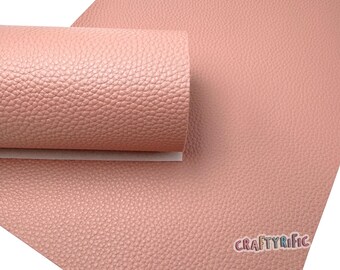 Blush Pink Faux Leather Sheet, Textured PU Leather for Earrings