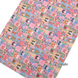Puppy Patchwork Faux Leather Sheet, Paws & Petals Collection