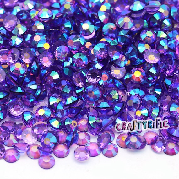 Dark Purple AB Transparent Resin Rhinestones Pack of 1000, Non Hot fix  Resin Rhinestones, Choose Size 4mm or 5mm