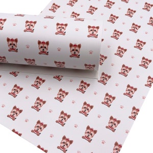Yorkie Custom Print Faux Leather Sheet
