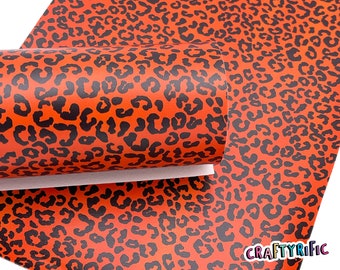 Draps en similicuir lisse imprimé léopard orange
