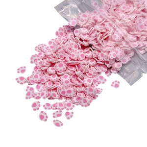 Pink Dog Paw Clay Slices, Polymer Clay Slices, Fake Sprinkles, Jimmies, Clay Slices for Nails, Resin Crafts and Slime