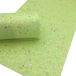 YELLOW BEAUTY Chunky Glitter fabric Sheets, Chunky Glitter Faux Leather, Glitter Fabric for Bows and Crafts - 0520