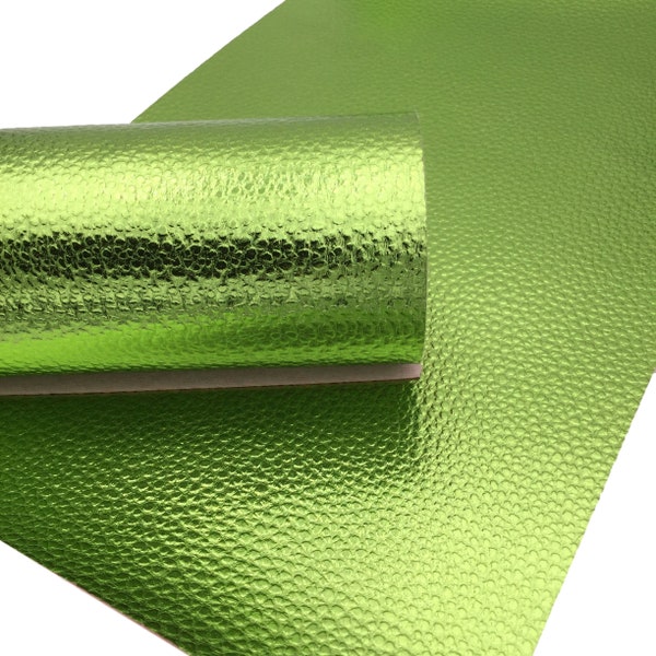 PERIDOT GREEN METALLIC Faux Leather Sheet, Pu Leather, Leather for Earrings - 0085