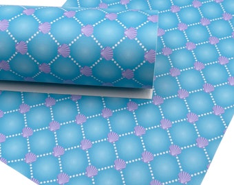 Seashells Custom Print Faux Leather Sheet
