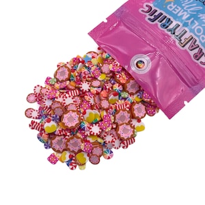 Candy Polymer Clay Sprinkles, Fake Sprinkles, Slime Polymer Clay Slice for Snowglobe Tumblers Hair Gel and Nail Art
