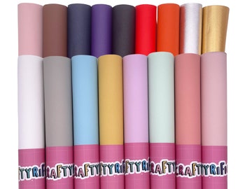 Saffiano Faux Leather Mini Roll 12x26&quot; Inch, Continuous Large Faux Leather Cross Grain Fabric Cut