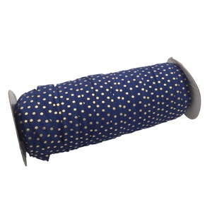 NAVY BLUE Elastic, Metallic Fold Over Elastic, 5 Yards, 5/8&quot; Inch Elastic Ribbon, FOE Elastic, Elastic for Hair Ties