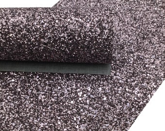 PEWTER Chunky Glitter Canvas Sheets, Glitter Faux Leather, Vinyl Fabric Sheet, 7x13 Faux Leather