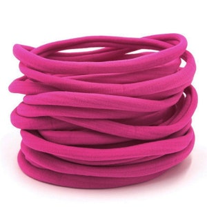 ROSE Nylon Headbands, Set of 10, Super Soft Headband 6mm 26cm, Super Stretchy Baby Headbands, Wholesale Bulk Soft Nylon Headbands