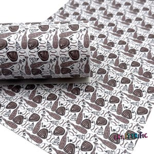 Baseball Faux Leather Sheet, Game Day Print, Baseball Print, Sports Custom Printed Leather
