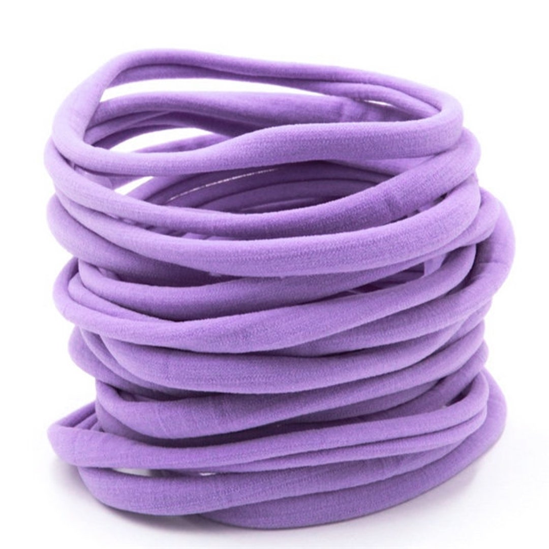 Light Purple Nylon Headbands, Set of 10, Super Soft Headband 6mm 26cm
