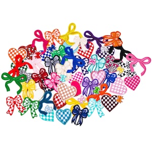 Bows and Hearts Mystery Patch Bundle, Iron on Patches, Patches Grab Bag, Trucker Hat Patches, Bulk Patches, Hat Bar Patches