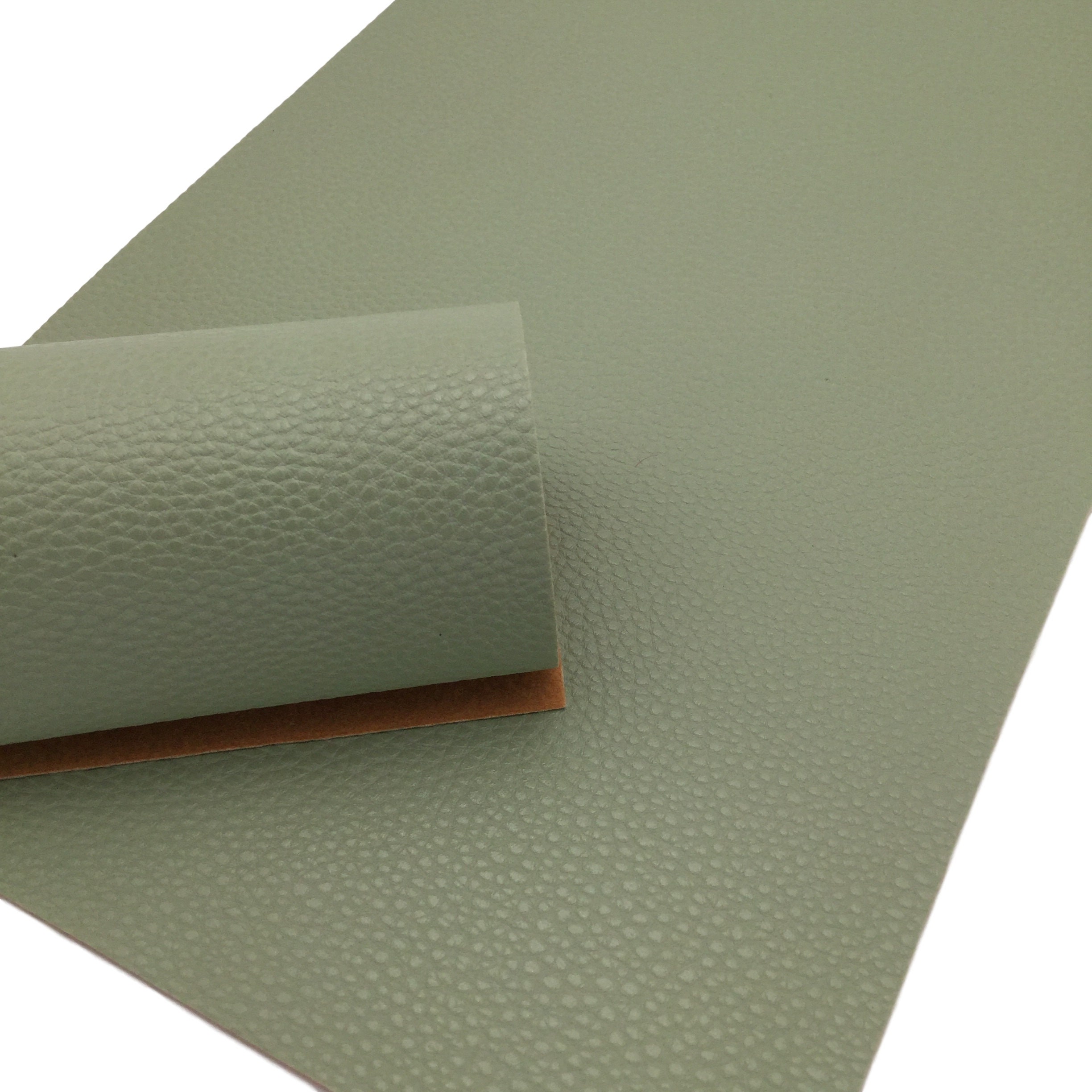 Dark Olive Green Vegan Leather Fabric for Upholstery Faux Leather