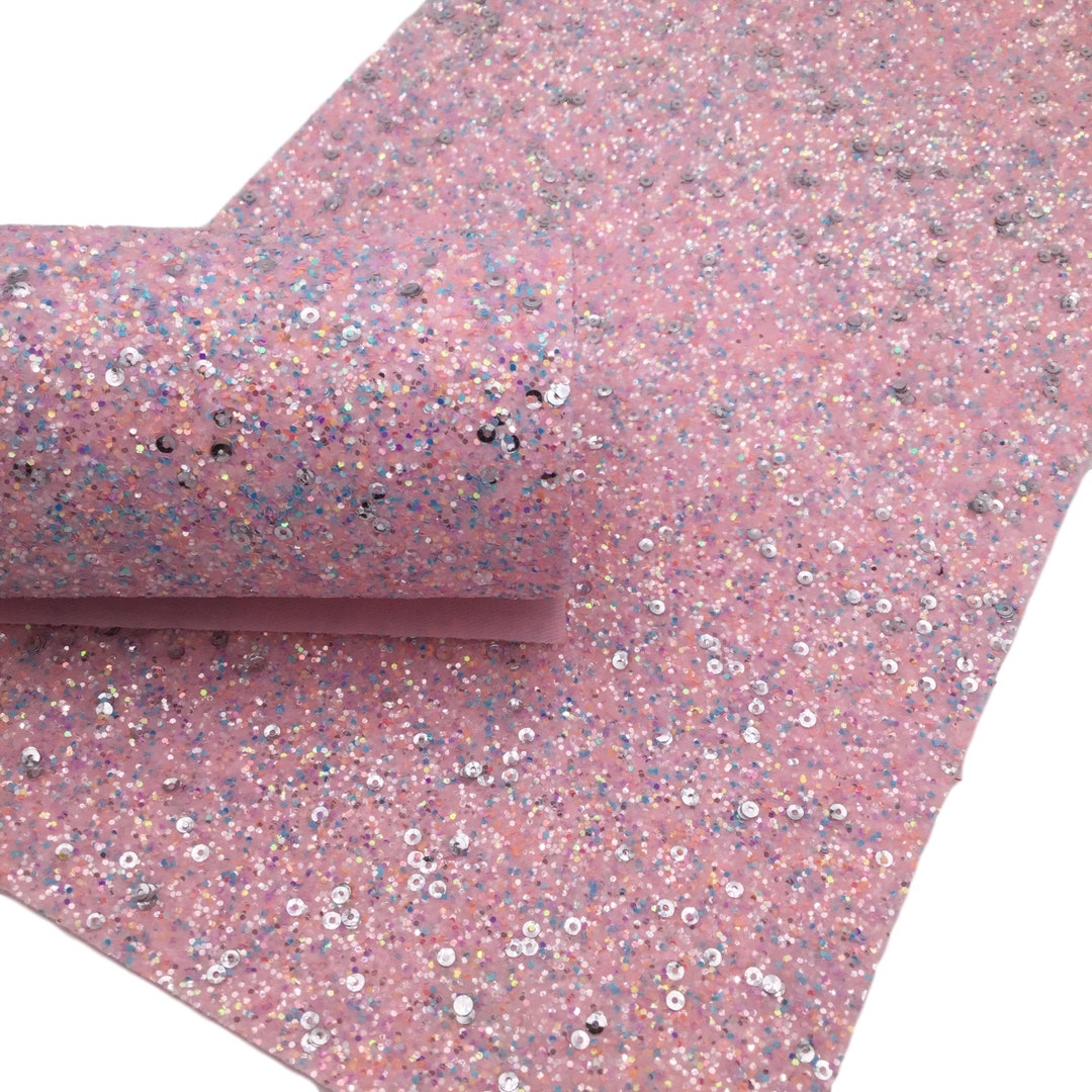 LIGHT PINK SEQUIN Chunky Glitter Canvas Sheets Chunky Etsy