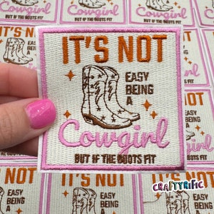 Cowgirl Boots Patch, Western Patch,  Rodeo Patch, Cowgirl Patch, Trucker Hat Patches, Embroidery Patch, Iron on Patch