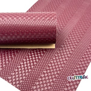 Maroon Textured Faux Leather Sheet, Basketweave Faux Leather, Textured Leather, Vegan Leather, PVC Material, Leather for Earrings