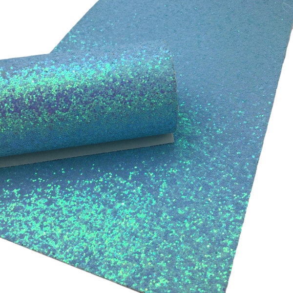 NEON BLUE Faux Leather Sheets, Iridescent Glitter Sheets, Leather for Earrings and Hair bows