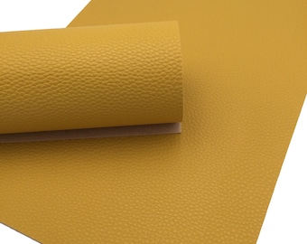 Honey Yellow Faux Leather Sheets, Leather for Earrings, Vegan Leather
