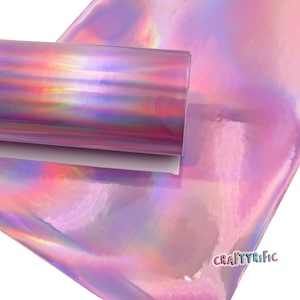LIGHT PINK MIRROR Fabric Sheets, Faux Leather Material, Iridescent Leatherette, Fabric Sheet for Hair Bows and Earrings