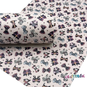 Villain Bows Faux Leather Sheet, Halloween Faux Leather Sheets, Halloween Themed Leatherette for Crafts
