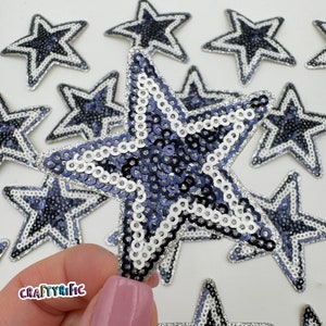 Navy Blue Star Patch, Sequin Star Patch, Trucker Hat Patch, Patch for Hat, DIY Patch, Glitter Patch, Sequin Patch, Iron On Patch