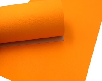 NEON ORANGE SAFFIANO Faux Leather Sheets, Saffiano Texture, Leather for Earrings, Fabric Sheet, Textured Leather