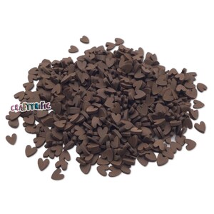 Brown Heart Polymer Clay, Polymer Clay Slices, Fake Sprinkles, Jimmies, Clay Slices for Nails, Resin Crafts and Slime