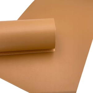 Peanut Smooth Faux Leather Sheets, PVC Faux Leather Sheet, Embroidery Sewing Vinyl, Vegan Leatherette